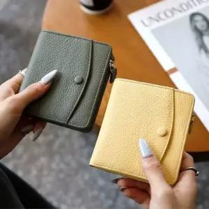 여성 카드지갑 미니반지갑 슬롯6칸 지퍼포켓 실속형 휴대성 인조가죽 파스텔 6색상