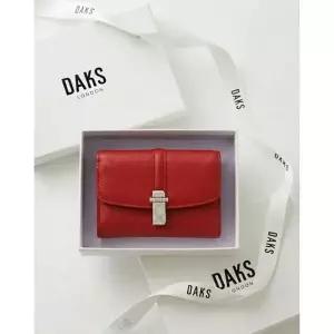 [NS홈쇼핑]DCWA6E722R2 닥스 [26SS] 레드 단색 소가죽 반지갑[35757110]