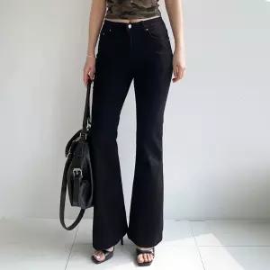 쿨 블랙부츠컷 여름 하우룩 밴딩 쿨 데님 부츠컷 플레어진