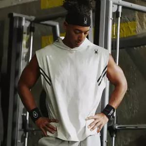 [롯데백화점]스파이더 남성 머슬핏 후드 슬리브리스 티셔츠 SPJPCNHD201MLGR