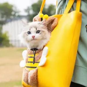 3색 1개 소형견 강아지 고양이 얼굴 구멍 에코백 이동 외출 가방