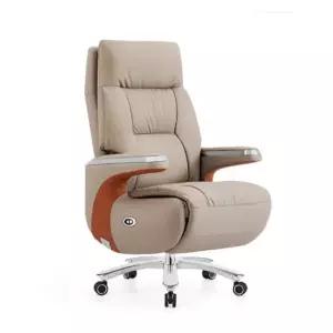 가죽 컴퓨터 사무실 리클라이너 의자 체어 침대형 오프화이트 수동