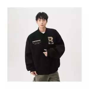 남성 캐주얼 빈티지 봄 오버핏 재킷 상의 자수 커플 야구복 레터링 점퍼 트렌드 남녀 항공 스포M1