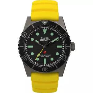 타이맥스 타이멕스 Timex 타임엑스 남성용 시계 딥 워터 쿼츠 블랙 다이얼 옐로우 러버 스트랩 TW2W74800VQ