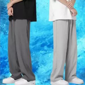 남자 밴딩 와이드 슬랙스 2개세트 3컬러 6사이즈 아이스 쿨팬츠 여름 바지