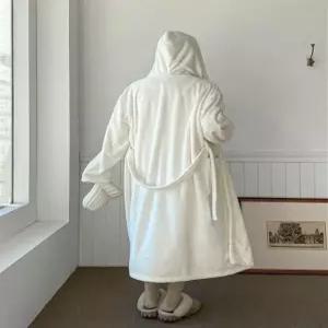 소프트 극세사바스가운 호텔 샤워가운 후드로브 극세사홈웨어 커플잠옷