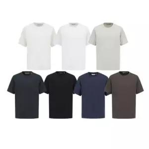 [지오지아]6컬러 사카리바 솔리드 라운드 반팔 티셔츠_ABF2TR1103_6COR_DG