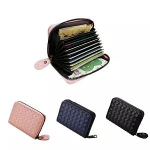 여성 지퍼 컴팩트 격자 동전 여성 반지갑 데일리 수납 가죽 휴대용 지퍼형 명함 카드 지폐 슬림 간편