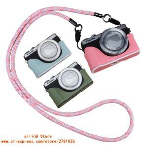 PU 가죽 카메라 케이스 커버 가방 Canon PowerShot V1 G7X2 G7x3 Mark II III 페이스 클립  레트로 행거 목