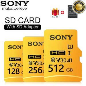 소니 마이크로 TF SD 카드 메모리 128GB 클래스 10 U3 플래시 비디오 어댑터 포함 휴대폰 카메라 차량용 DV