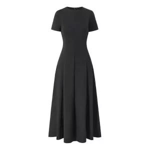 [하프클럽/미니멈 에브리데이]절개 슬림 라인 플레어 반팔 롱 원피스 (EC2OW00