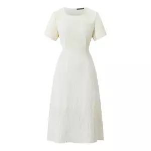 [하프클럽/미니멈 에브리데이]라운드넥 링클 페미닌 슬림 롱 원피스 (EC2OW002