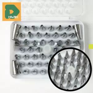 베이킹 파이핑팁 52p 깍지 장식 세트 짤주머니 꽃받침 케이크 깍지 데코레이션 팁 용품 베이킹 파이핑 모양