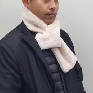 페이크퍼 미니 목도리 머플러 베이지 미니목도리 겨울목도리