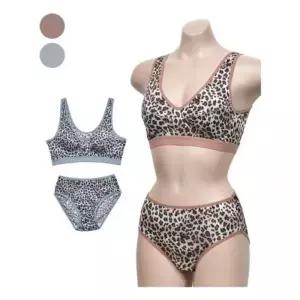 [오노마] ONM 호피패턴 브라팬티세트 인견브라팬티세트 스포츠브라