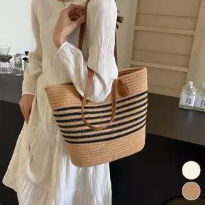 [프로셀러] 여름 여성가방 밀짚가방 대용량 왕골백 로프 숄더백