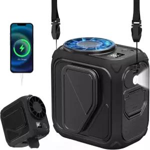 휴대용 허리 선풍기 충전식 AI 칩이 장착된 10000mAh 미니 넥 5배속 강력한 공기 흐름 최대 20시간 근무