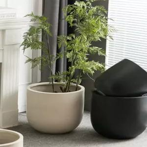 대형 도자기 화분 빈티지 달항아리 시멘트 꾸미기 베이지