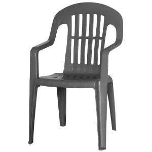 CP 국산 안락 의자 회색 등받이 팔걸이 플라스틱 편의점 포장마차 행사 포차 테라스 학교 야외