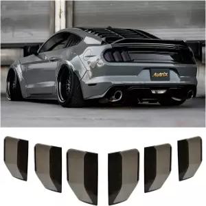 2015-2017 포드 머스탱용 오트릭스 테일 라이트 램프 커버 가드 트림 프레임 베젤 장식 스모크 블랙 6PCS