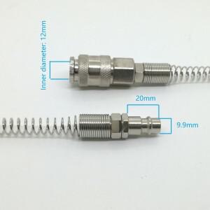 호환 표준 EU 스타일 식 퀵 커플링 PU 기관 조인트 (호스용 보호 스프링 포함) 8x5mm 에어 호스 커넥터