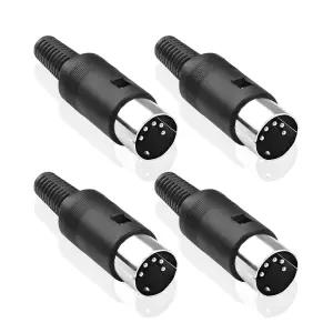 메이리파 DIN 5핀 남성 플러그 커넥터 마이크 앰프용 4팩 미디 케이블 어댑터 소켓 솔더 단자
