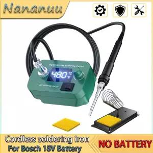 무선인두기 나나누 60W PCB 무선 전기 납땜인두 보쉬 18V 배터리용 300-510 금속접건 토치 수리 ？