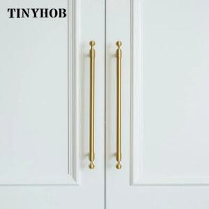 Tinyhob 크리 에이 티브 골드 캐비닛 핸들 단단한 황동 서랍 손잡이 T 바 침실 당겨 부엌 신발 상자 도어