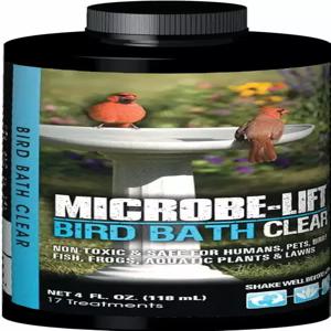 마이크로비 트 버드 배스 클리어 투인원 워터 클리너 4온스 새 물고기 개구리에게 안전 야외 조류 분수