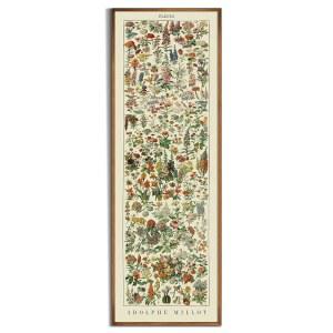 롤 캔버스 빈티지 농가 침실 벽 장식 오버 엔드 테이블 - 수직 벽 예술 입구 - 16x48 - 그랜드 야생화 그림 - 밀로 앤티크 식물 롱 에스테틱 코티지코어 프린트 포스터