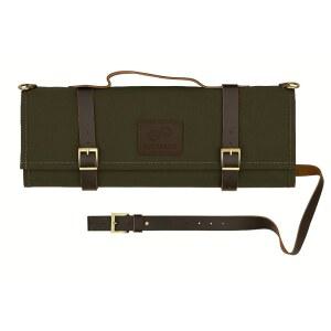 에버프라이드: 리치 다크 그린과 천연 가죽 트림의 멋진 왁스 캔버스 롤백. 최대 14인치 칼과 수납공간이 있는 멋진 전문 셰프 나이프 롤백 슈퍼 선물