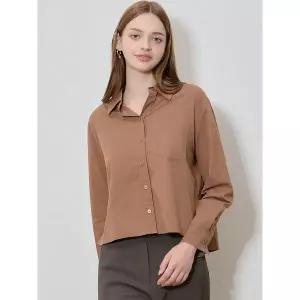 [하프클럽/]모던 세미 크롭 포켓 카라 셔츠 (택가격 178000원)