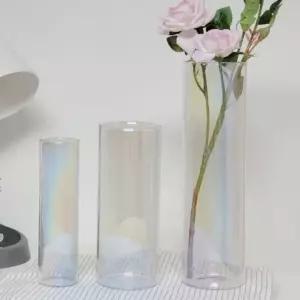 오로라 꽃병 내열유리 화병 원통 인테리어 꽃병 대