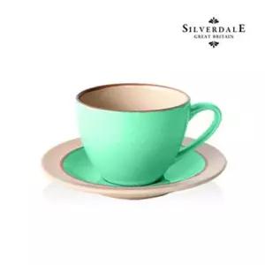 실버데일 고급 식기 민트그린 커피잔 플레이팅 찻잔