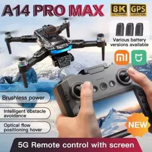 드론 샤오미 미지아 A14 ProMax 8K HD 카메라 쿼드콥터 스크린 리모컨 5G WIFI 항공 촬영 브러시리스 RC