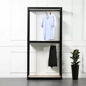 상하 2단 행거 조립 앵글 슈랙 1000_500_2400 4단 블랙