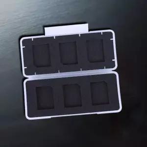 SD카드보관함 수납 케이스 6 in 1 투명 미니 SD 메모리 카드 보호 방수 홀더 EVA 폼 정전기 방지 보관함