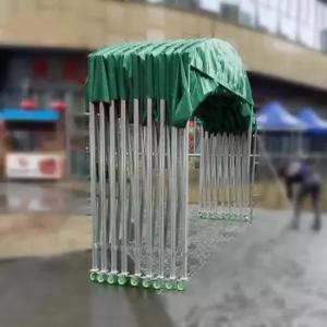 터널식 그늘막 주차장 접이식 벨크로 고정 캐노피 자바라