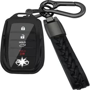 2021-2022 벤자 RAV4 프라임 시에나 랜드 크루저 포춘 미라이 블랙과 호환되는 토요타 키포브 커버 체인