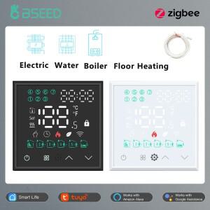 BSEED Zigbee 온도 조절기 실내 컨트롤러 전기 바닥 물 난방 가스 보일러 DIY 부품 벽 소켓 유리 패널