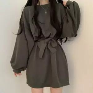 미니원피스 소매 커버 볼륨 루즈핏 원피스 박스핏 체