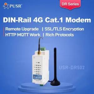 유심공유기 PUSR GSM GPRS 시리얼 RS485 4G LTE Cat 1 셀룰러 모뎀 소켓 분배 프로토콜 유럽 USR-DR502-E