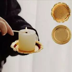 골드 캔들 홀더 트레이 엔틱 빈티지 캔들 홀더 인테리어 레트로