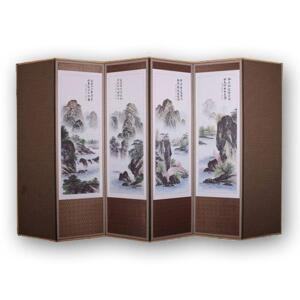 두레공예사 옥비단 반야 산수화 6폭 병풍커버포함 학교 관공서 제수용품 차례상 추석 설 품 성묘용