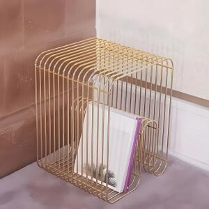 현대 스칸디나비아 금속 커피 테이블 잡지 및 책을 위한 거실 가구용 보관함이 있는 세련된 미니멀리스트