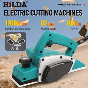 힐다 전기 대패 핸드 플래너 전동 기계 가정용 휴대용 목재 절단기 목공 도구
