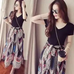 [SBD] 치마 플레어 여성 여름 스커트 하객룩 원피스 랩 드레스