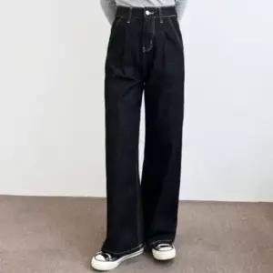 [SBD] 핀턱여자 이지 청바지 여성 와이드핏 와이드데님 흑청 슬랙스