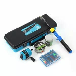 엉킴방지 루어낚시대 릴 채비 세트 블루 1.2m 배낚시