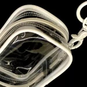 투명 인형 파우치 사각 화이트 미니파우치